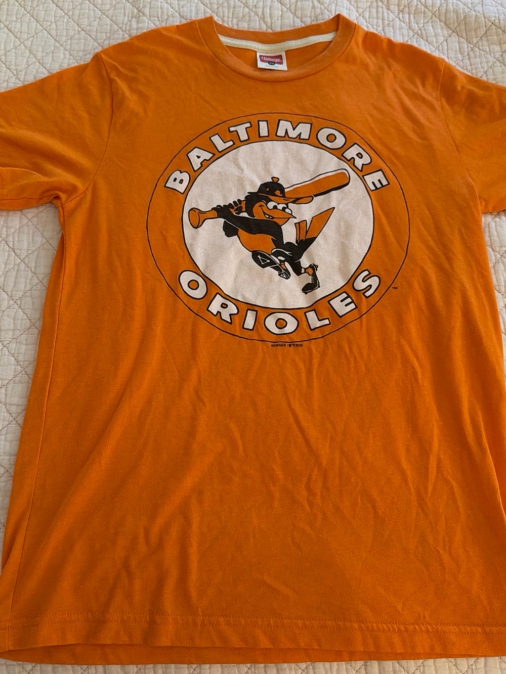 MLB Baltimore Orioles Orange Graphic Tee with Black & White Logo